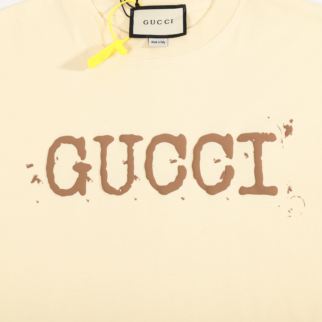 GUCci 23秋夏季发泡印花限定新款杏色