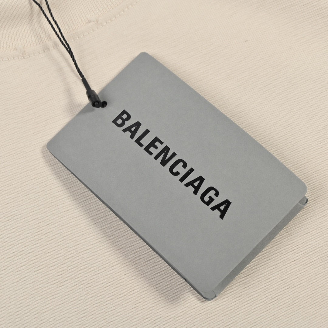 Balenciaga/巴黎世家 21Fw 杏色FBI裂纹短袖