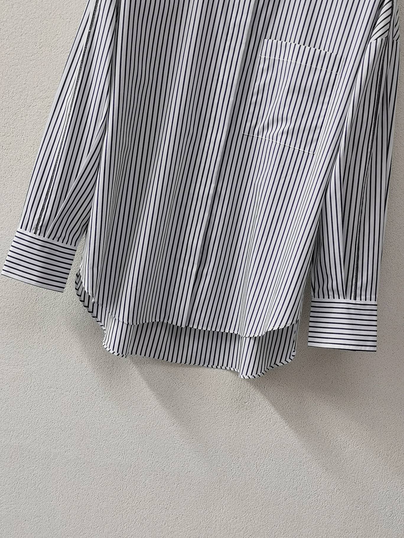 Brunello Cucinelli Striped Cotton Shirt - Lightweight & Elegant Design 6 a1677653575940 0215
