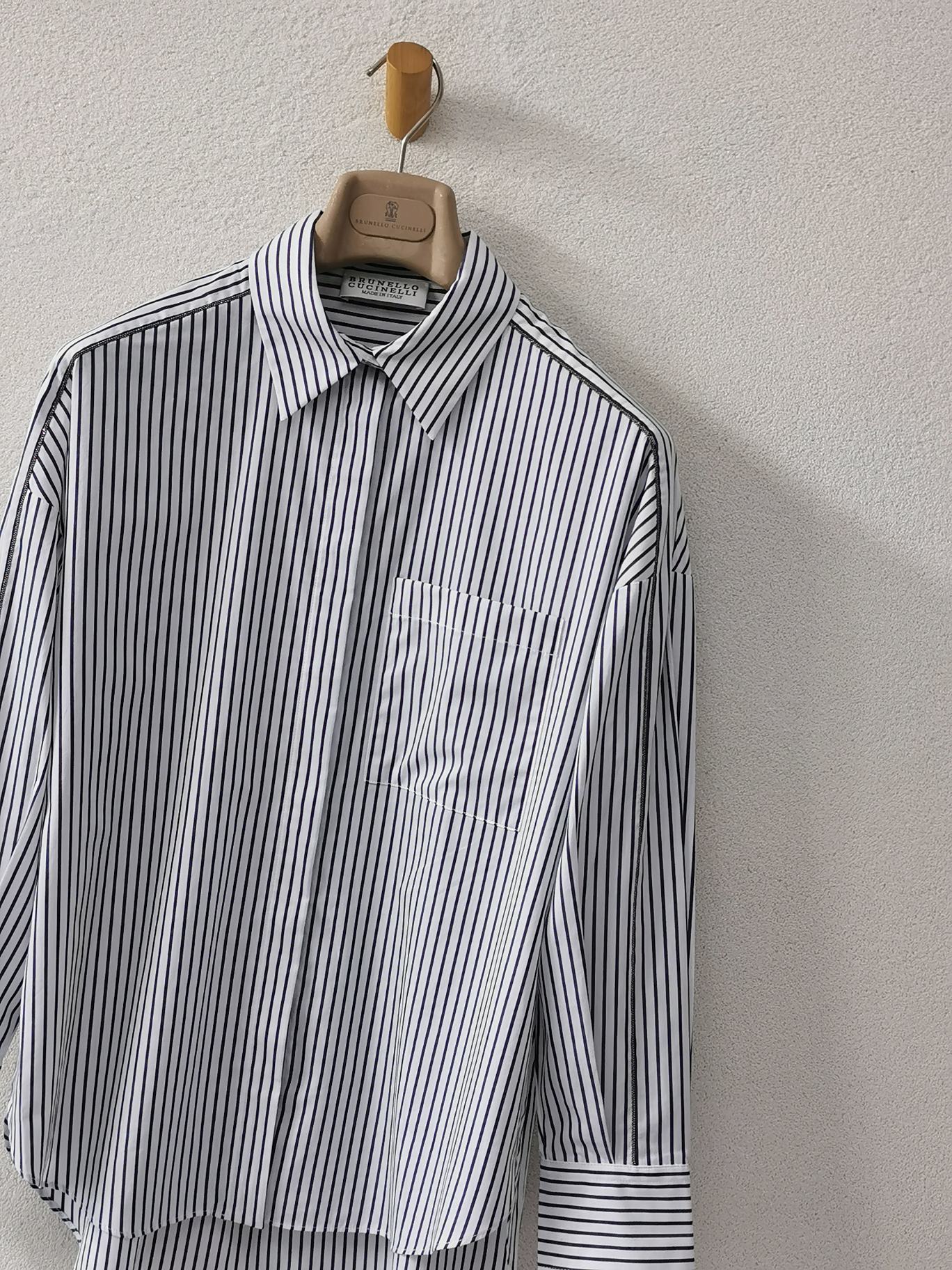 Brunello Cucinelli Striped Cotton Shirt - Lightweight & Elegant Design 8 a1677653576467 0738