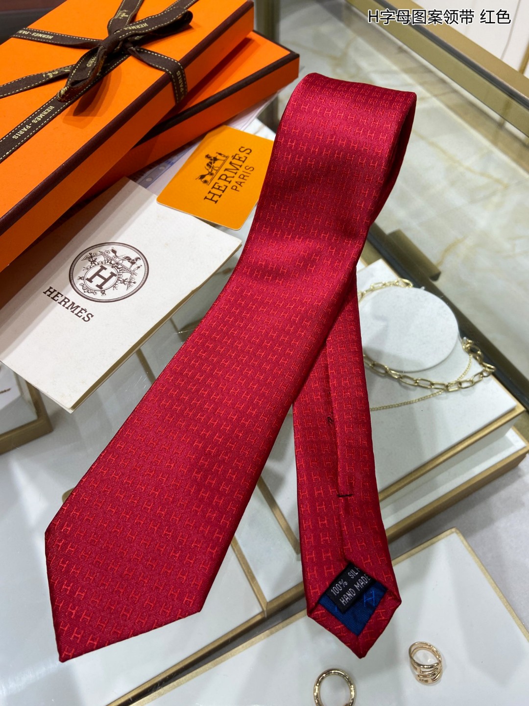 男士新款领带系列H图案提花领带稀有H