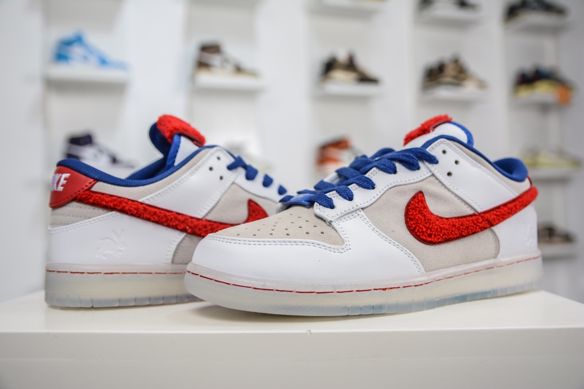 200 原装 Nike Dunk Low ”Year of the Rabbit” 兔年 上海 白蓝红 FD4203-161