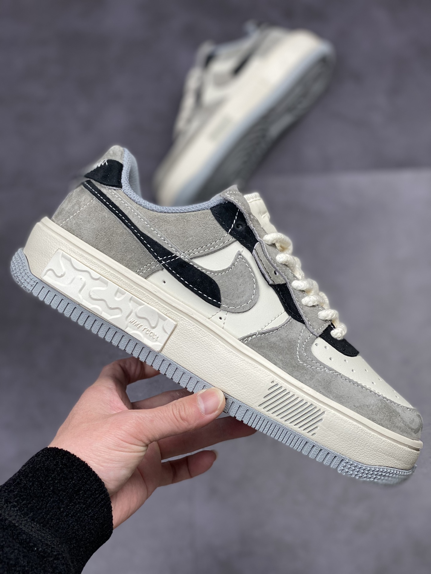 250 Nike Air Force 1 Fontanka 解构复古灰黑 CW6688-803