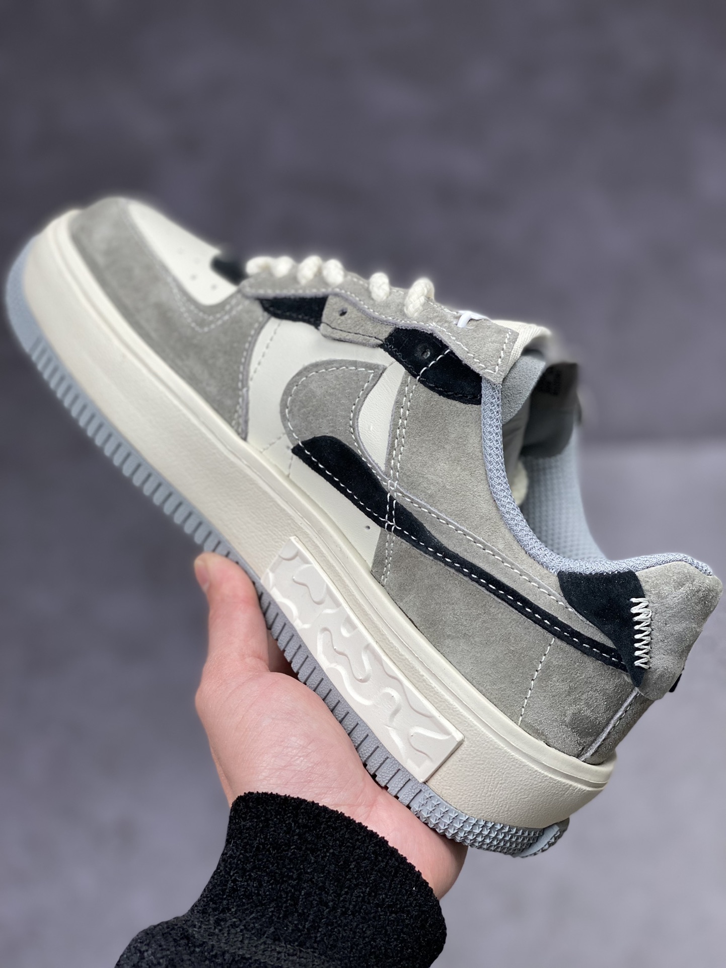 250 Nike Air Force 1 Fontanka 解构复古灰黑 CW6688-803