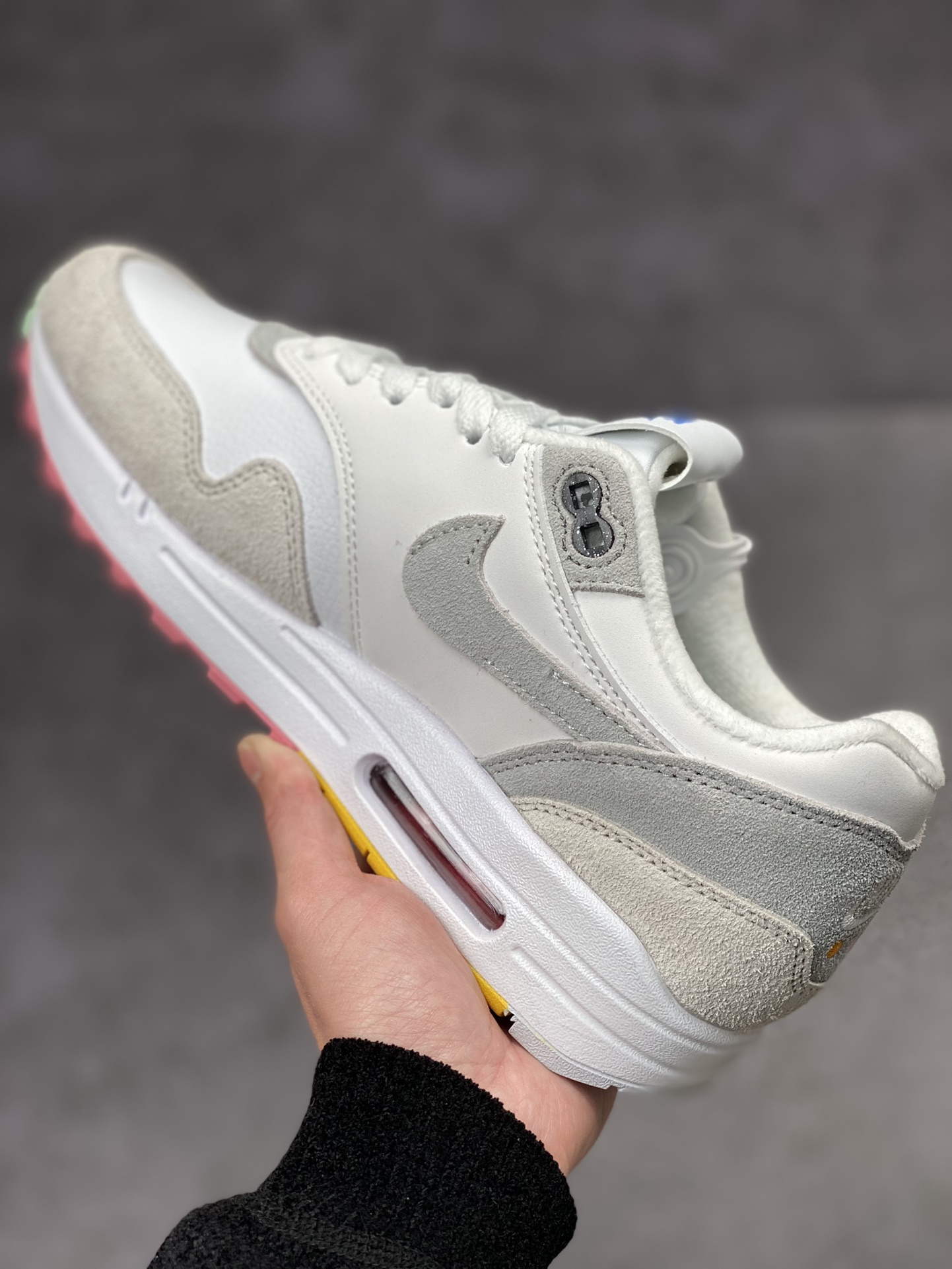 230 Nike Air Max 1 PRM 白灰 复古休闲跑步鞋 FB4959-121