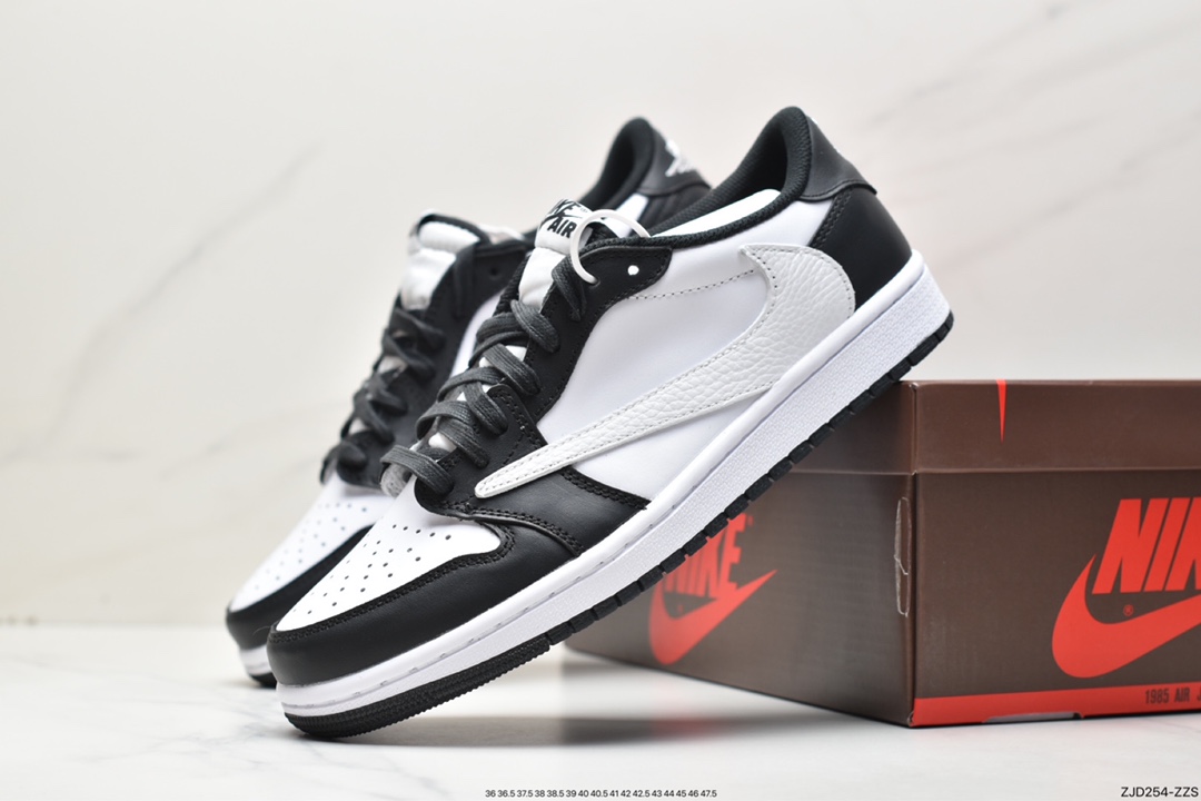 240 Travis Scott x Air Jordan 1 Low OG AJ1 乔1黑白倒勾 低帮篮球鞋 DM7866-007