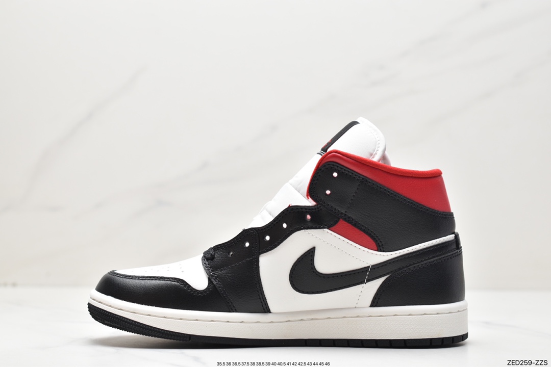 260 Air Jordan 1 Mid 中帮 黑白红 AJ1 乔丹1代 aj1 乔1 中邦 BQ6472-061