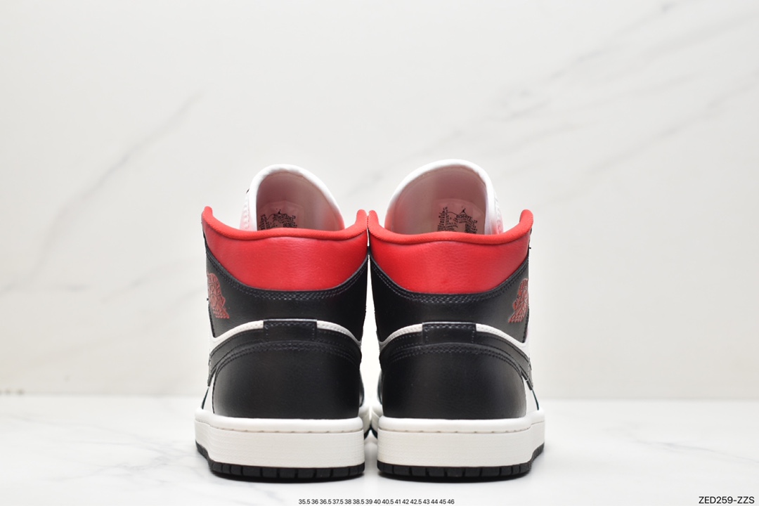 260 Air Jordan 1 Mid 中帮 黑白红 AJ1 乔丹1代 aj1 乔1 中邦 BQ6472-061