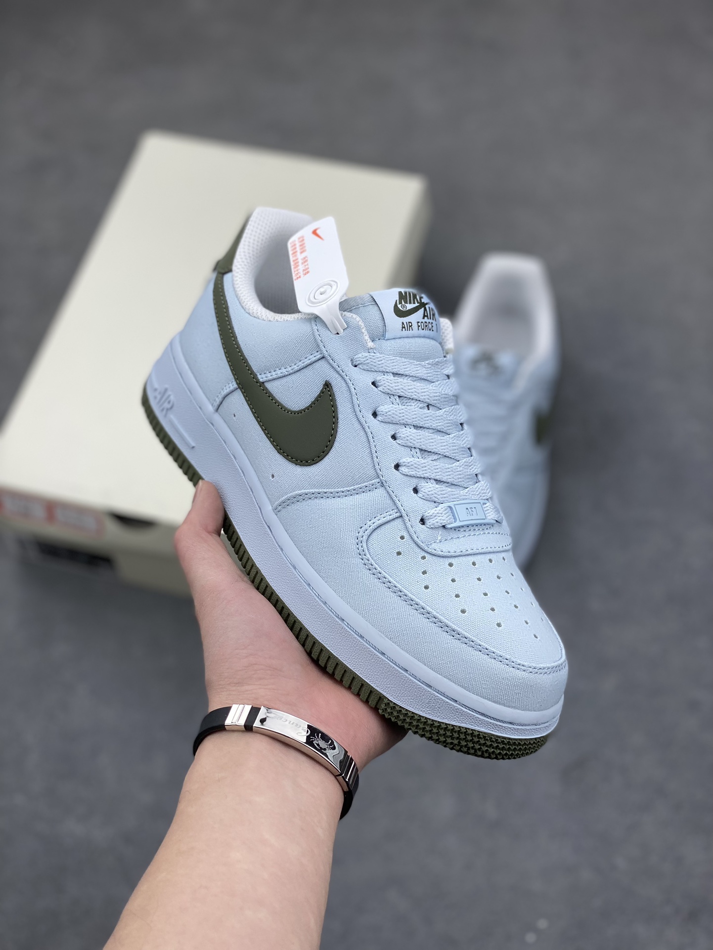 Nike Air Force 1 '07 Low Casual Sneakers - Moon Green Canvas