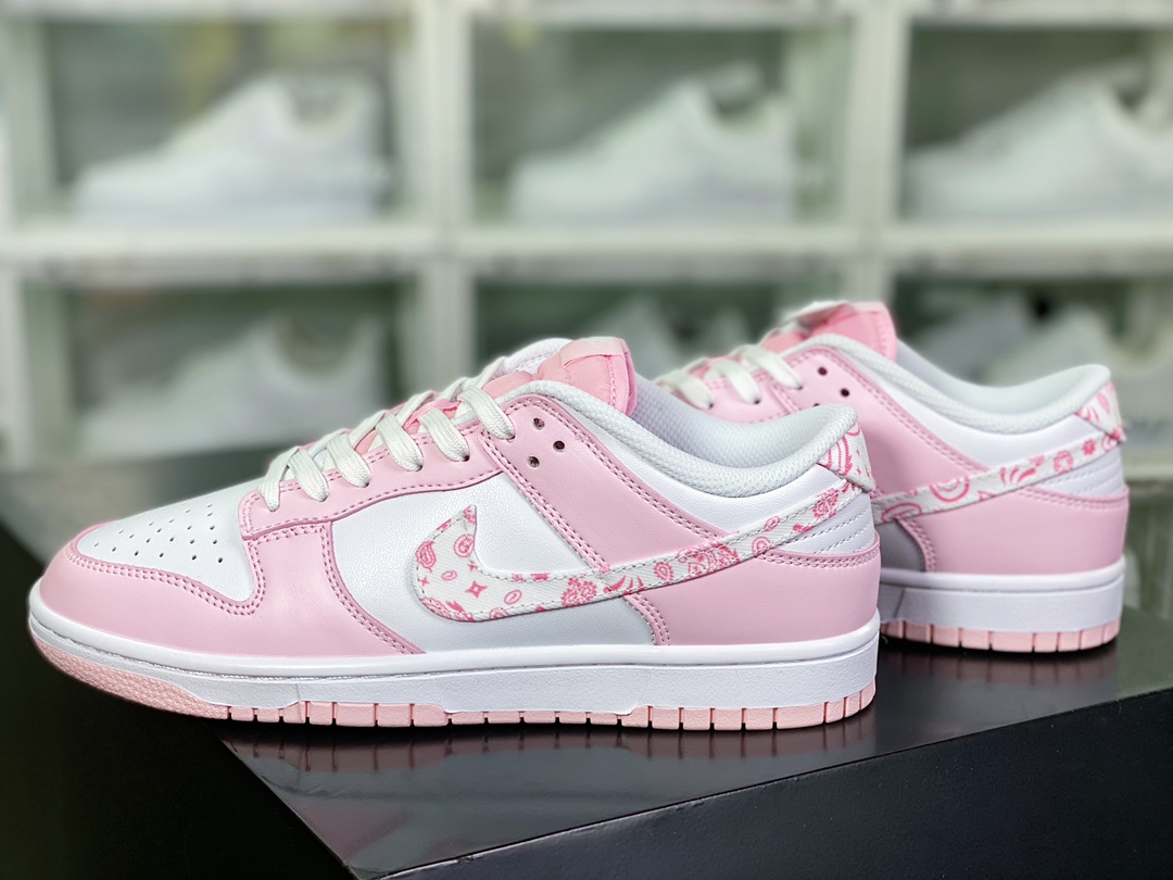 220 SB Dunk Low”Black Paisley”扣篮系列低帮板鞋“皮革粉白腰果花”DH1449-100