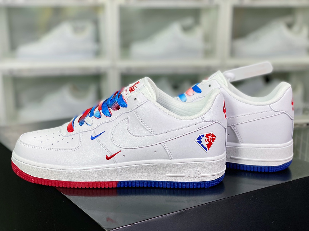 Air Force 1'07 Low QS”White/Deep Blue/Red/Philadelphia 76ers” Air Force 1 sneakers ”White Red Dark Blue Mini Double Hook” NB6578-075