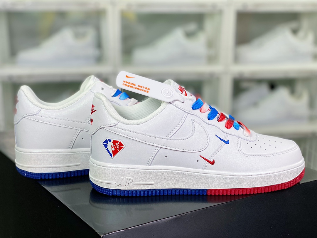 Air Force 1'07 Low QS”White/Deep Blue/Red/Philadelphia 76ers” Air Force 1 sneakers ”White Red Dark Blue Mini Double Hook” NB6578-075