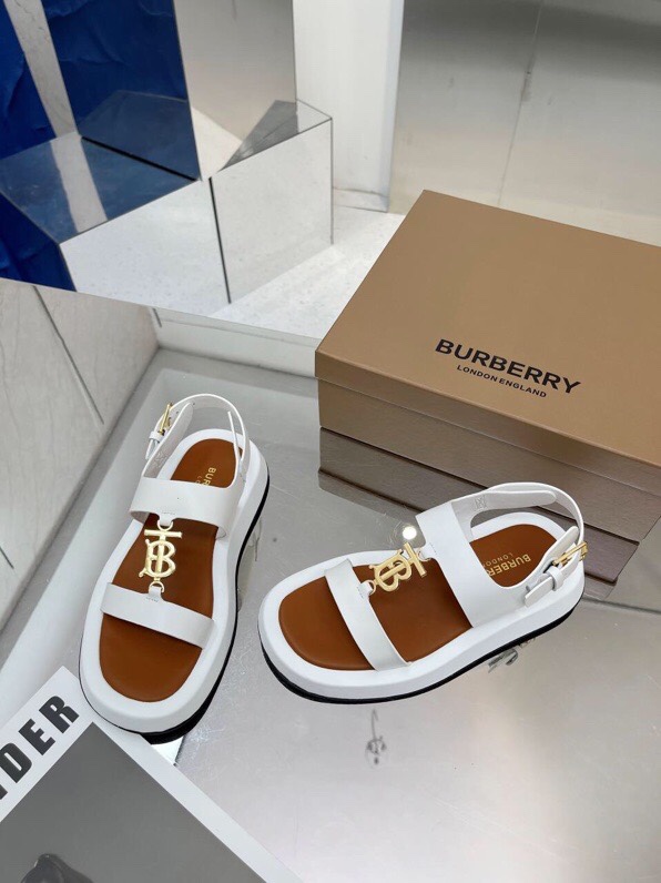 Burberry Zapatos Pantuflas Marrón Algodón Pu Caucho Piel de oveja