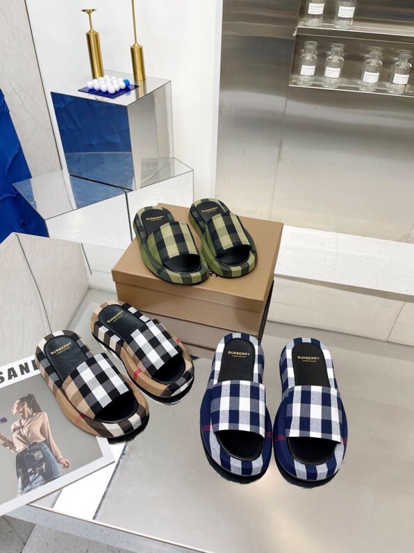 Men’s Burberry Bobelli 2022 Slippers with Classic Embroidery – Size 39-44, Brown, Rubber Sole, Code P504 - 图片 8