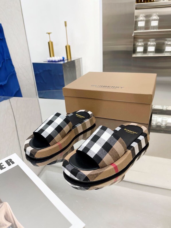 Men’s Burberry Bobelli 2022 Slippers with Classic Embroidery – Size 39-44, Brown, Rubber Sole, Code P504 - 图片 5