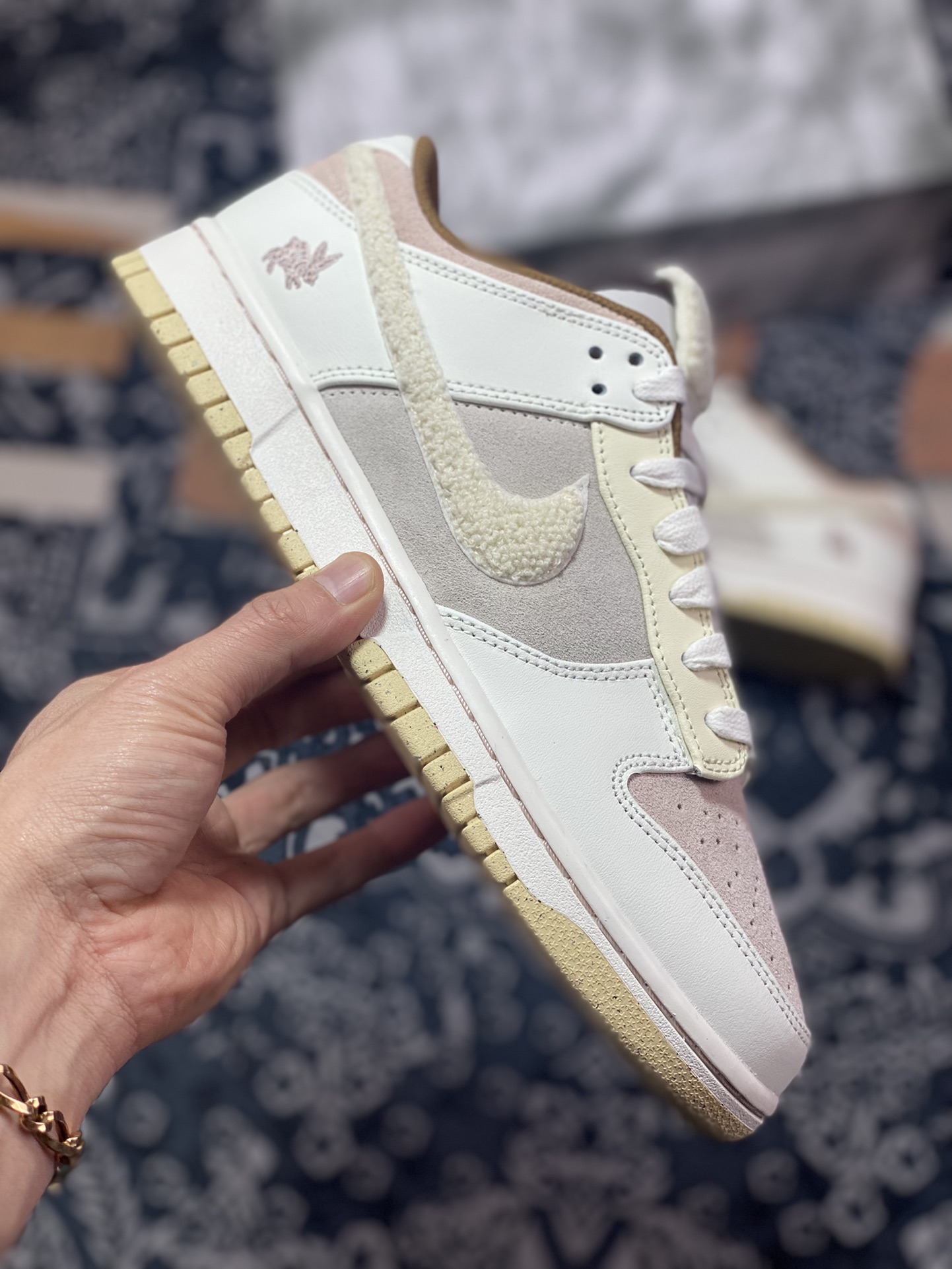 dunk扣篮系列低帮休闲运动滑板板鞋“浅棕米白穗兔”4203-211