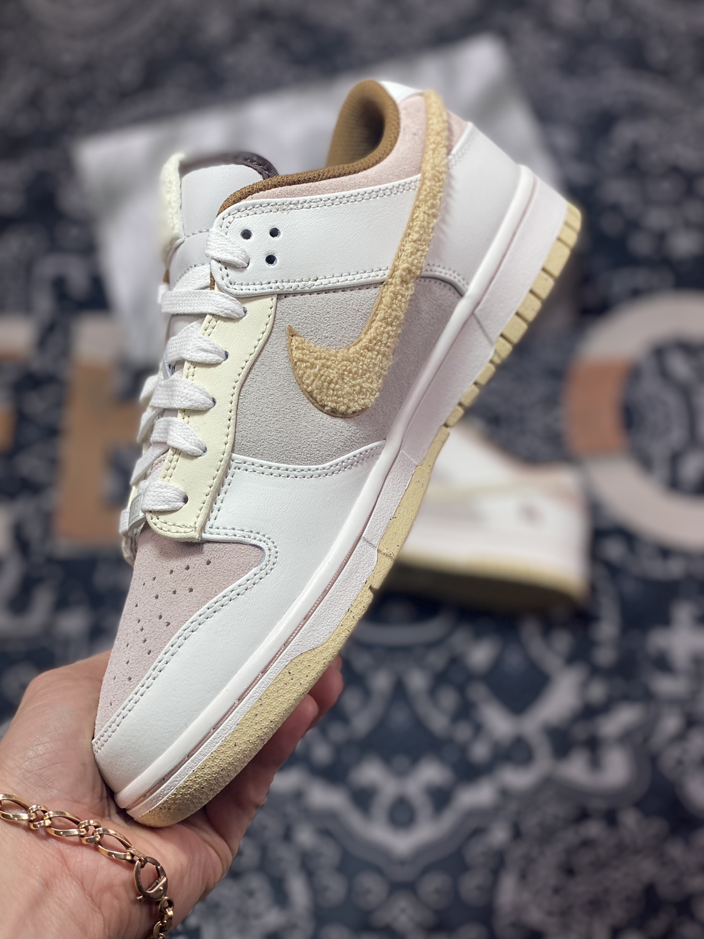 dunk扣篮系列低帮休闲运动滑板板鞋“浅棕米白穗兔”4203-211