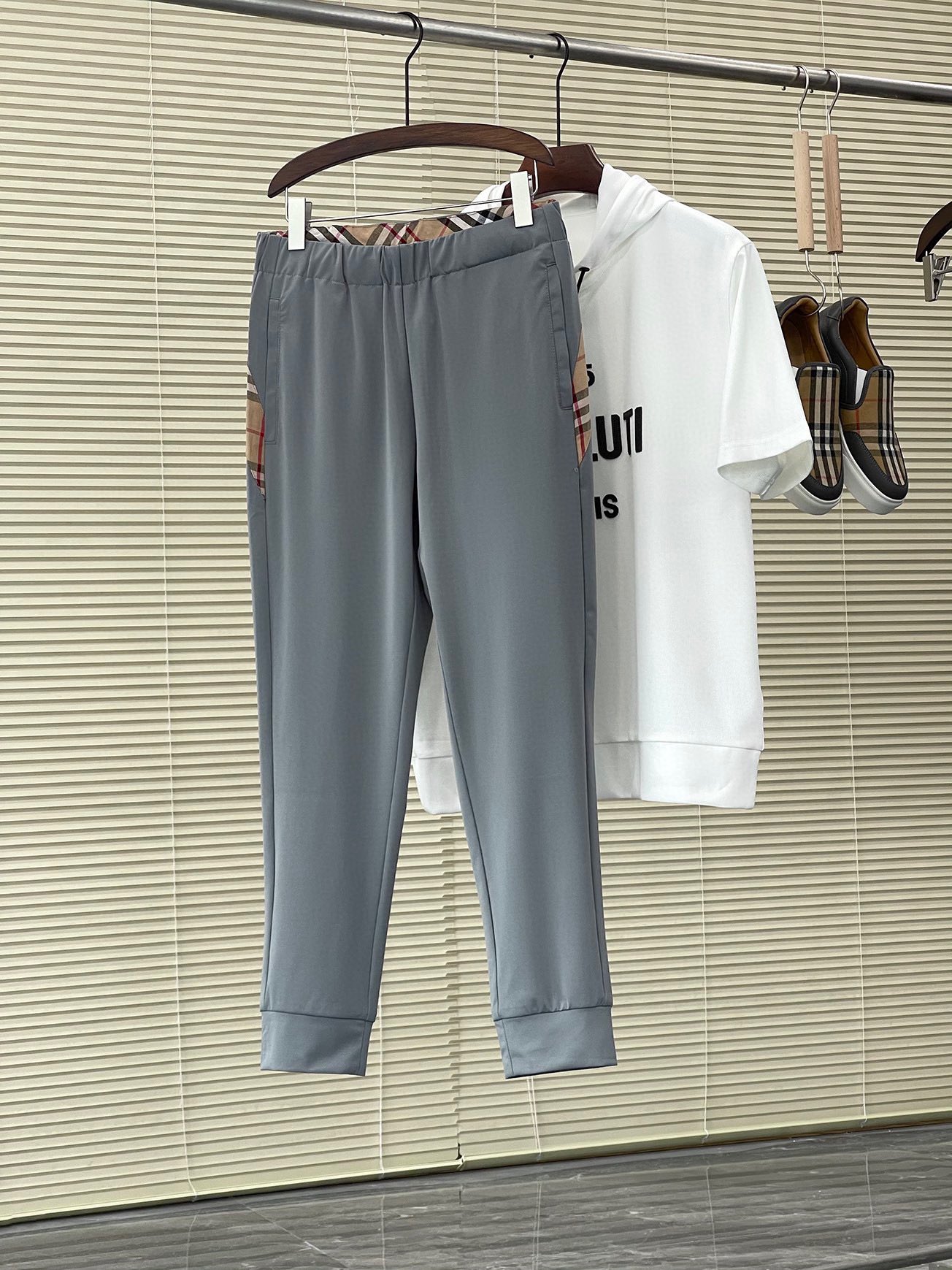 Clothing Pants & Trousers Black Grey Khaki Splicing Men Polyester Spandex Spring/Summer Collection Fashion Casual