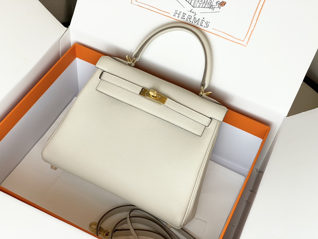 Hermes Kelly Handbags Crossbody & Shoulder Bags Milkshake White Gold Hardware