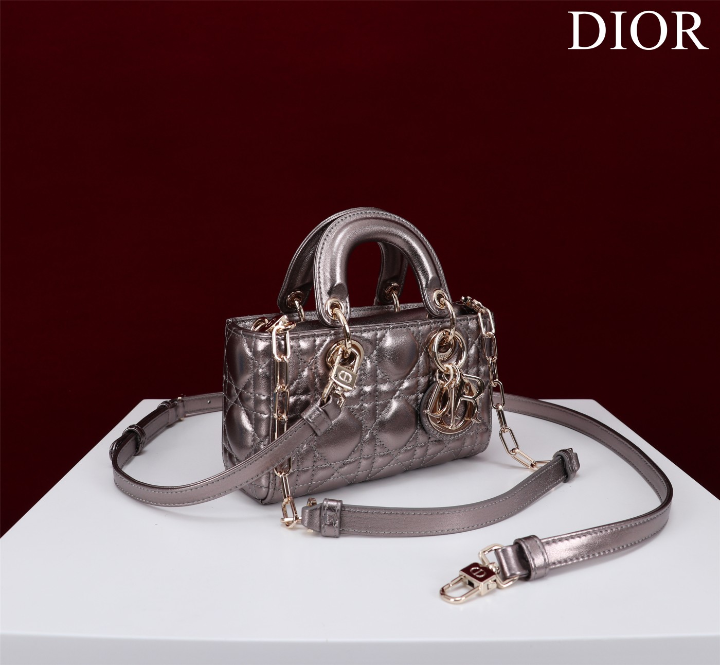 迪奥Dior顶级进口原厂羊皮内里进口羊皮绒戴妃包️超迷你ladyd-joy-micro型号05402Si