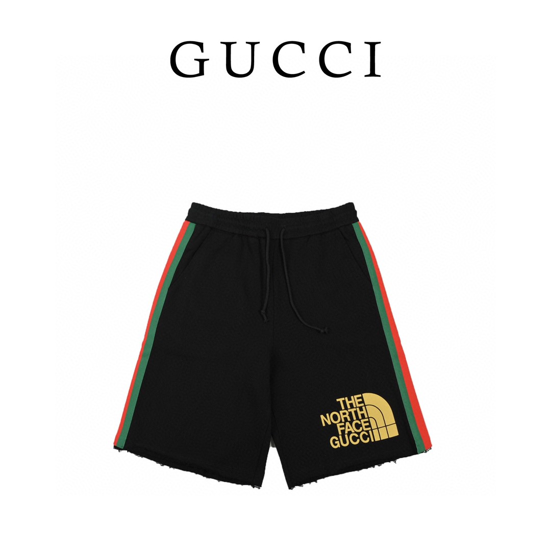 Gucci x TNF 北面联名款米白短裤 380克鱼鳞纹面料