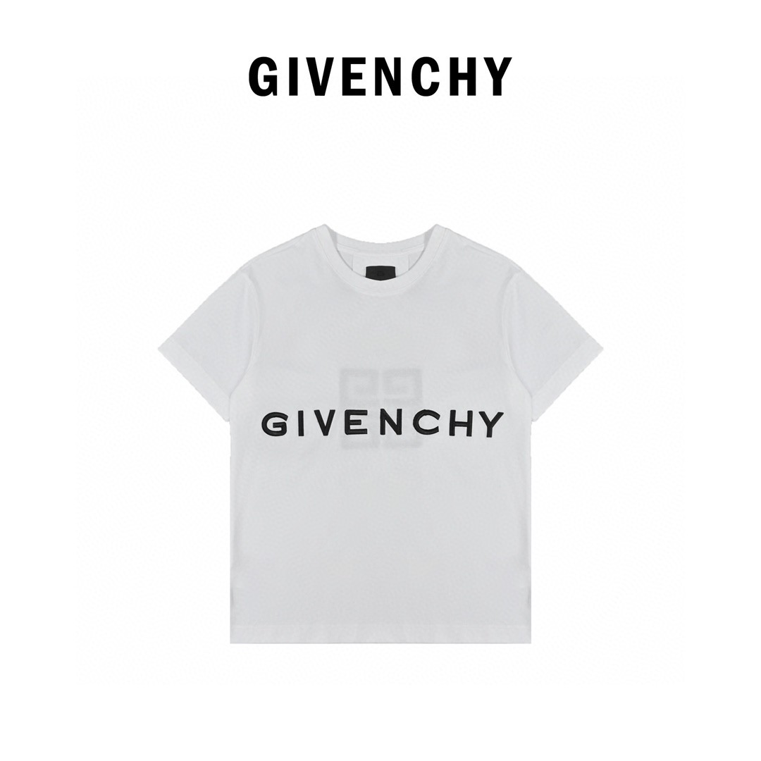 Givenchy 22SS 四宫格字母logo刺绣短袖T恤定织定染60支