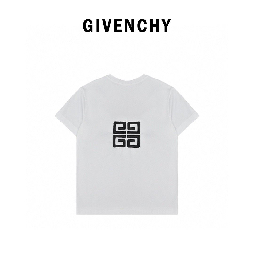 Givenchy 22SS 四宫格字母logo刺绣短袖T恤定织定染60支