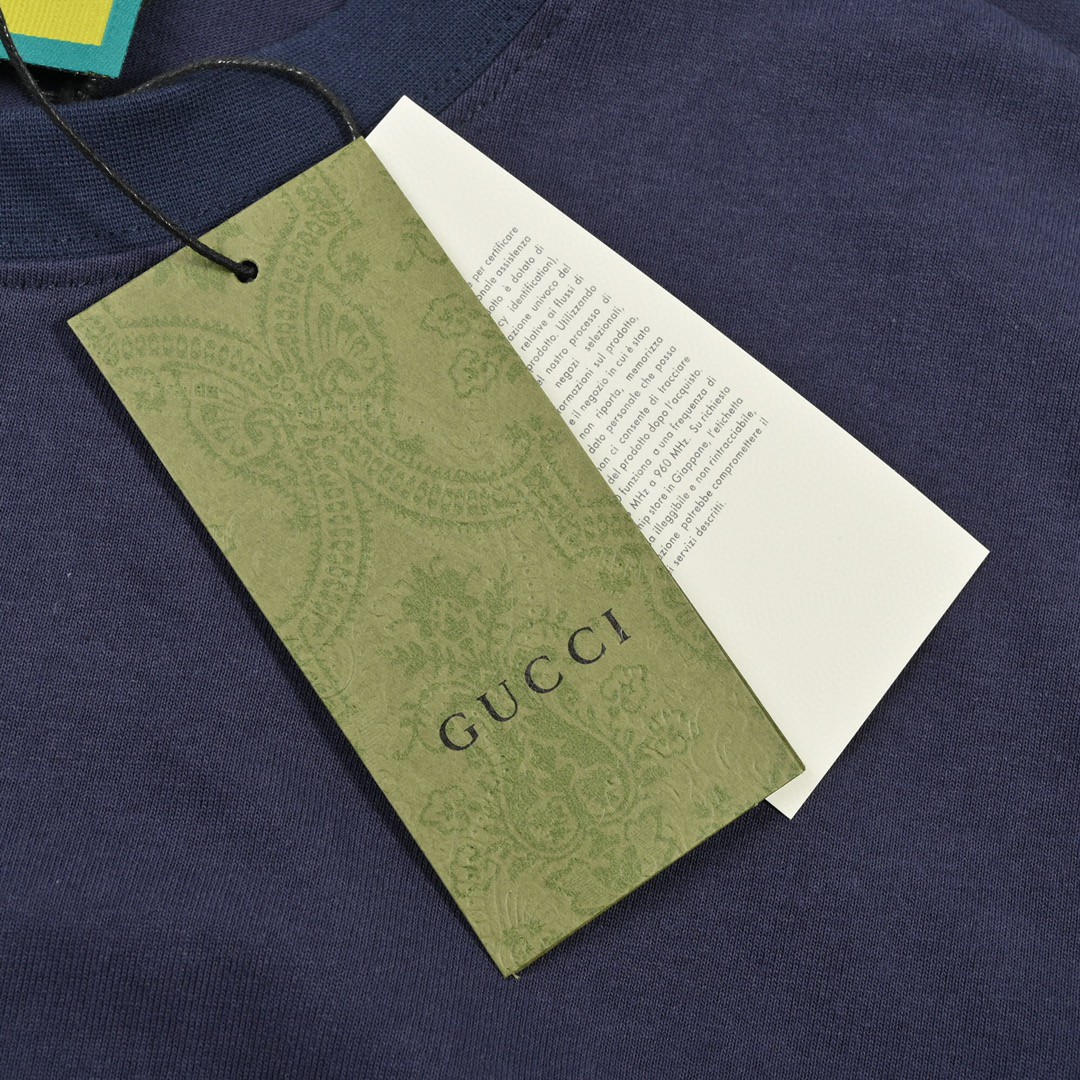 Gucci 22ss 联名三叶草限定 短袖数码直喷印花250g双纱面料