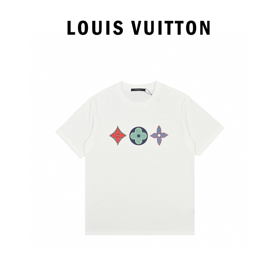 Louis Vuitton/路易威登 20ss 三花徽章logo印花短袖