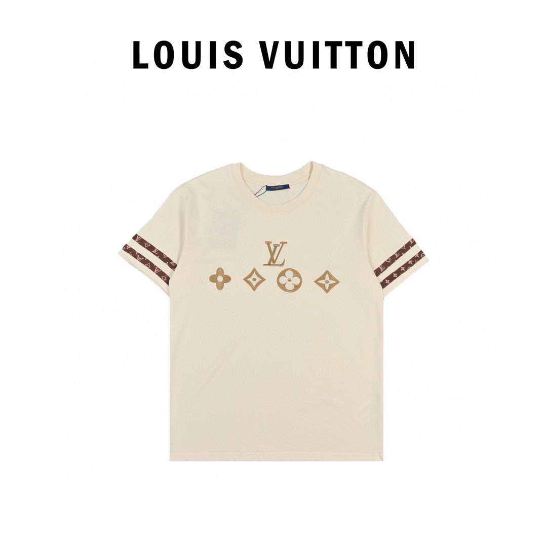 Louis .Vuitton LV路易.威登22新款重工贴布刺绣字母宽松短袖