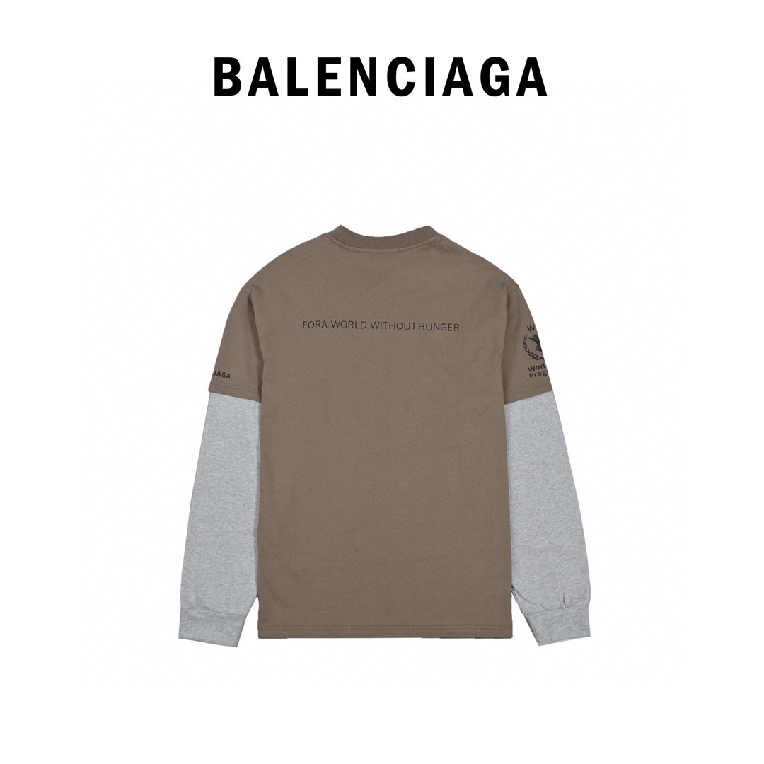 Balenciaga/巴黎世家 22Fw 粮食计划印花假两件长袖 230克