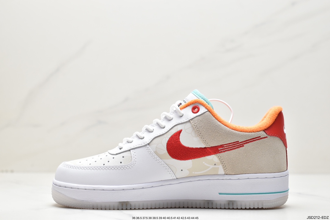 200 Nike Air Force 1'07 Low "Just Do It"空军一号低板鞋“兔年白橙”FD4205-161