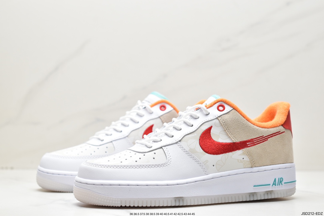 200 Nike Air Force 1'07 Low "Just Do It"空军一号低板鞋“兔年白橙”FD4205-161