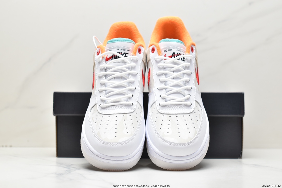 200 Nike Air Force 1'07 Low "Just Do It"空军一号低板鞋“兔年白橙”FD4205-161