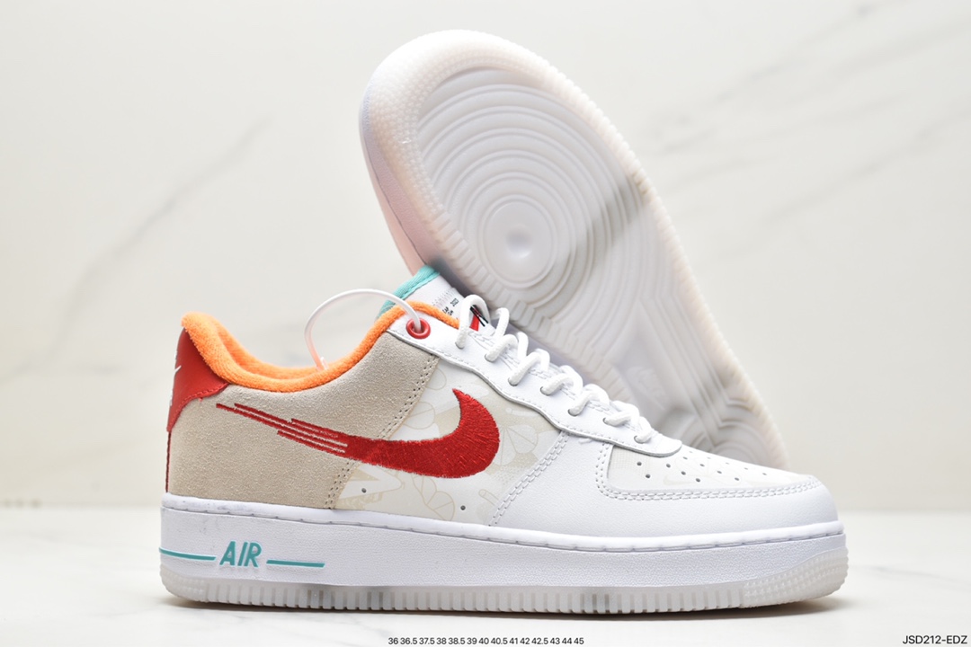 200 Nike Air Force 1'07 Low "Just Do It"空军一号低板鞋“兔年白橙”FD4205-161