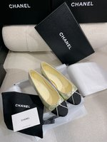 Chanel Flat Shoes Cowhide Genuine Leather Goat Skin Lambskin Sheepskin Spring Collection