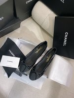 AAA+
 Chanel Single Layer Shoes Practical And Versatile Replica Designer
 Black Weave Genuine Leather Goat Skin Sheepskin