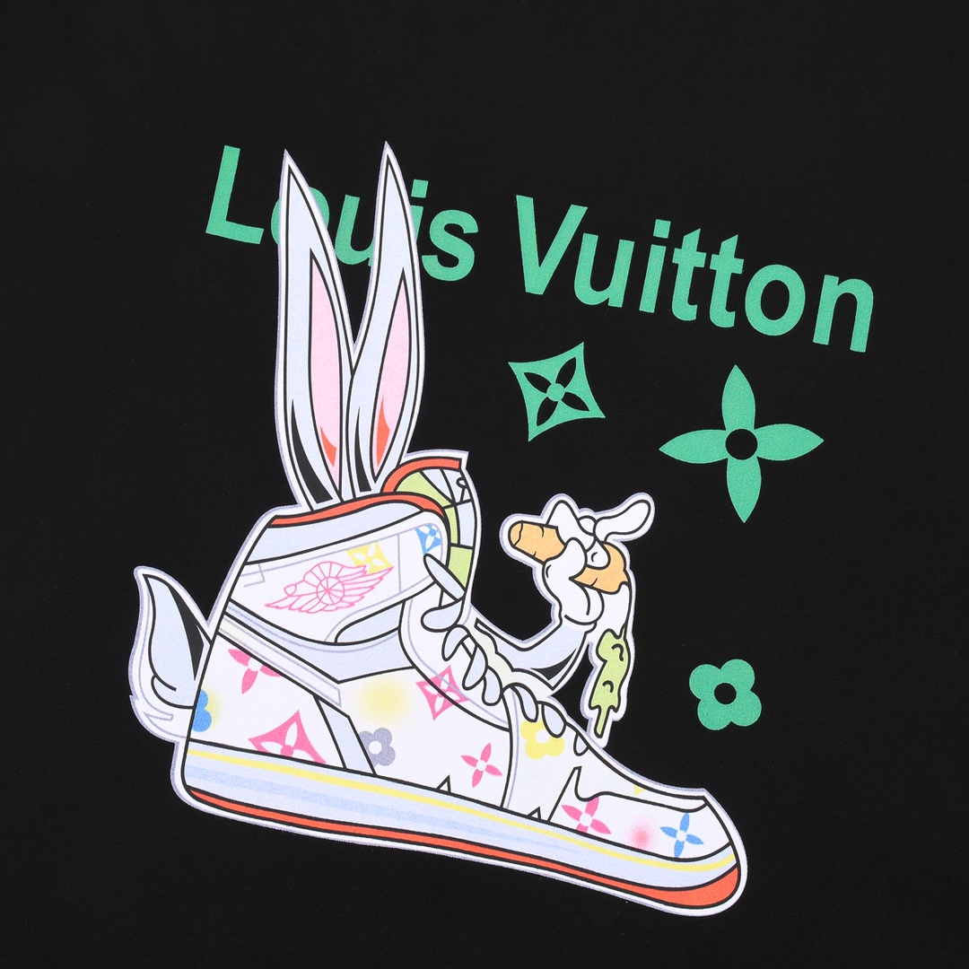 上新170 LOUIS VUITTON 路易威登 23ss秀场限定ins帅气鞋型兔子老花字母印花短袖