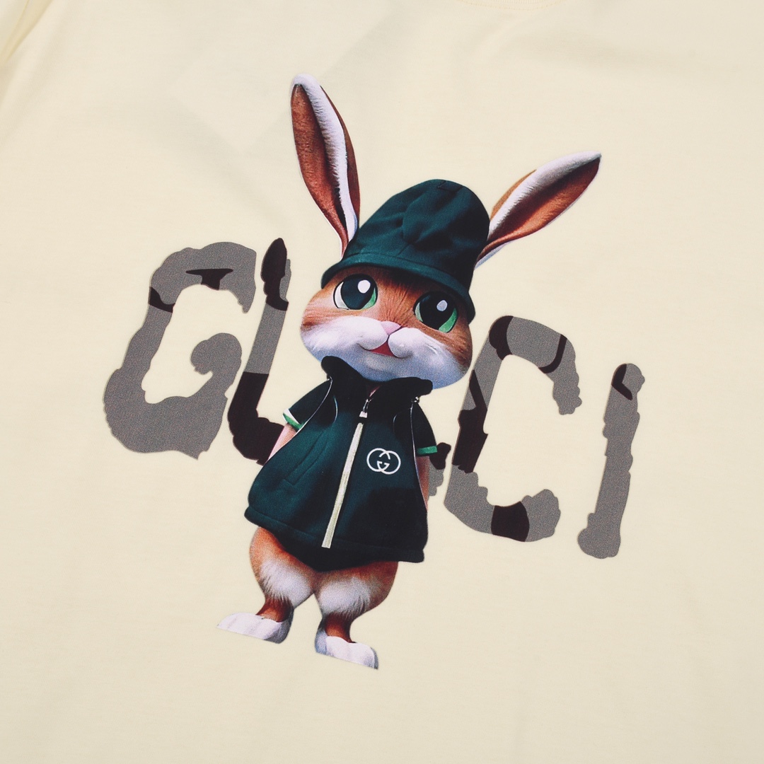 上新170 Gucci/古驰 23Fw 春夏最新 重磅联名迷彩长耳兔字母印花logo