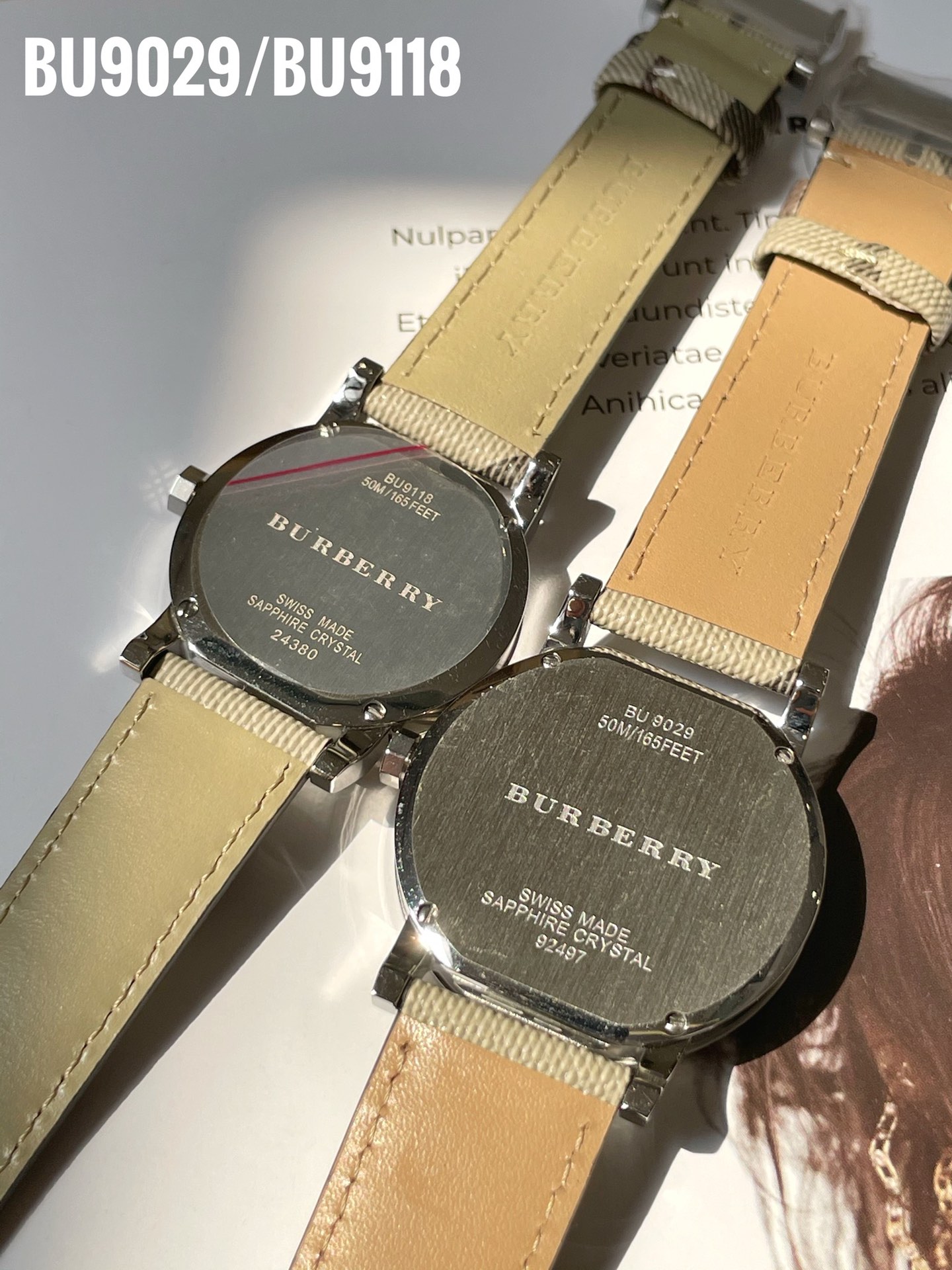 Luxury Burberry Watches: BU9029, BU9118 Steel Shell, Sapphire Glass, Real Skin Tablet. - 图片 8