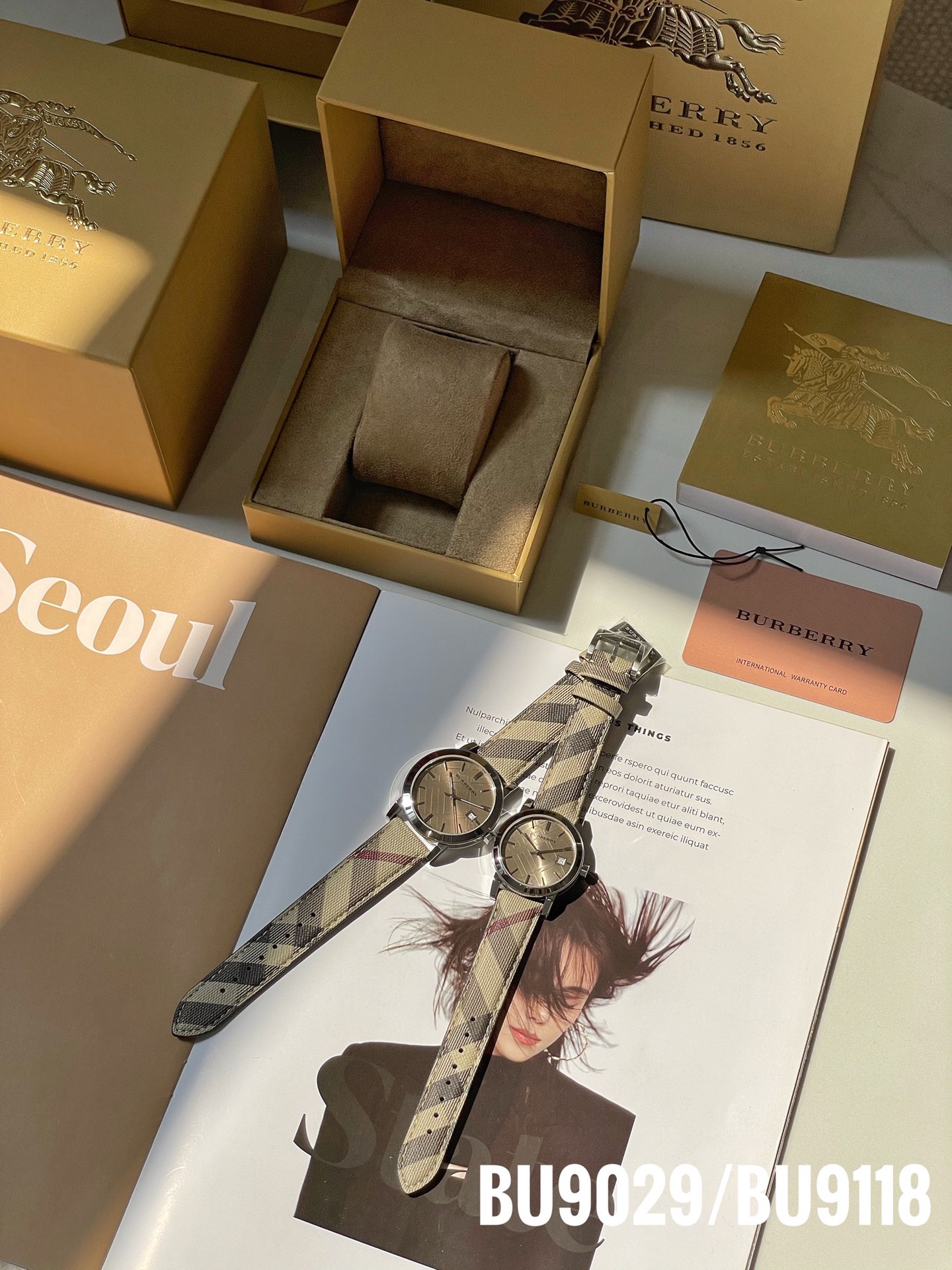 Luxury Burberry Watches: BU9029, BU9118 Steel Shell, Sapphire Glass, Real Skin Tablet. - 图片 1