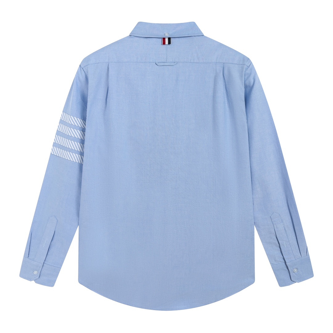 Tom Browne Oxford Shirt: 100% Cotton, Single-Sleeved with Striped Collar - 图片 3