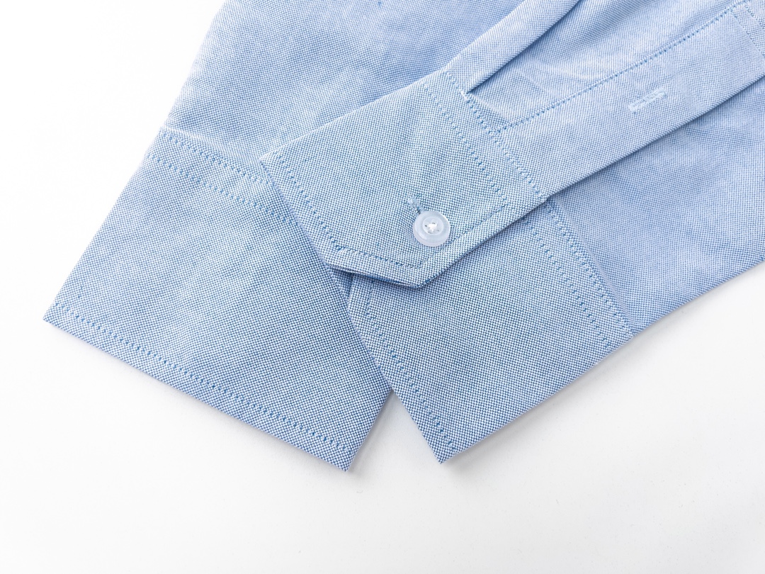Tom Browne Oxford Shirt: 100% Cotton, Single-Sleeved with Striped Collar - 图片 8