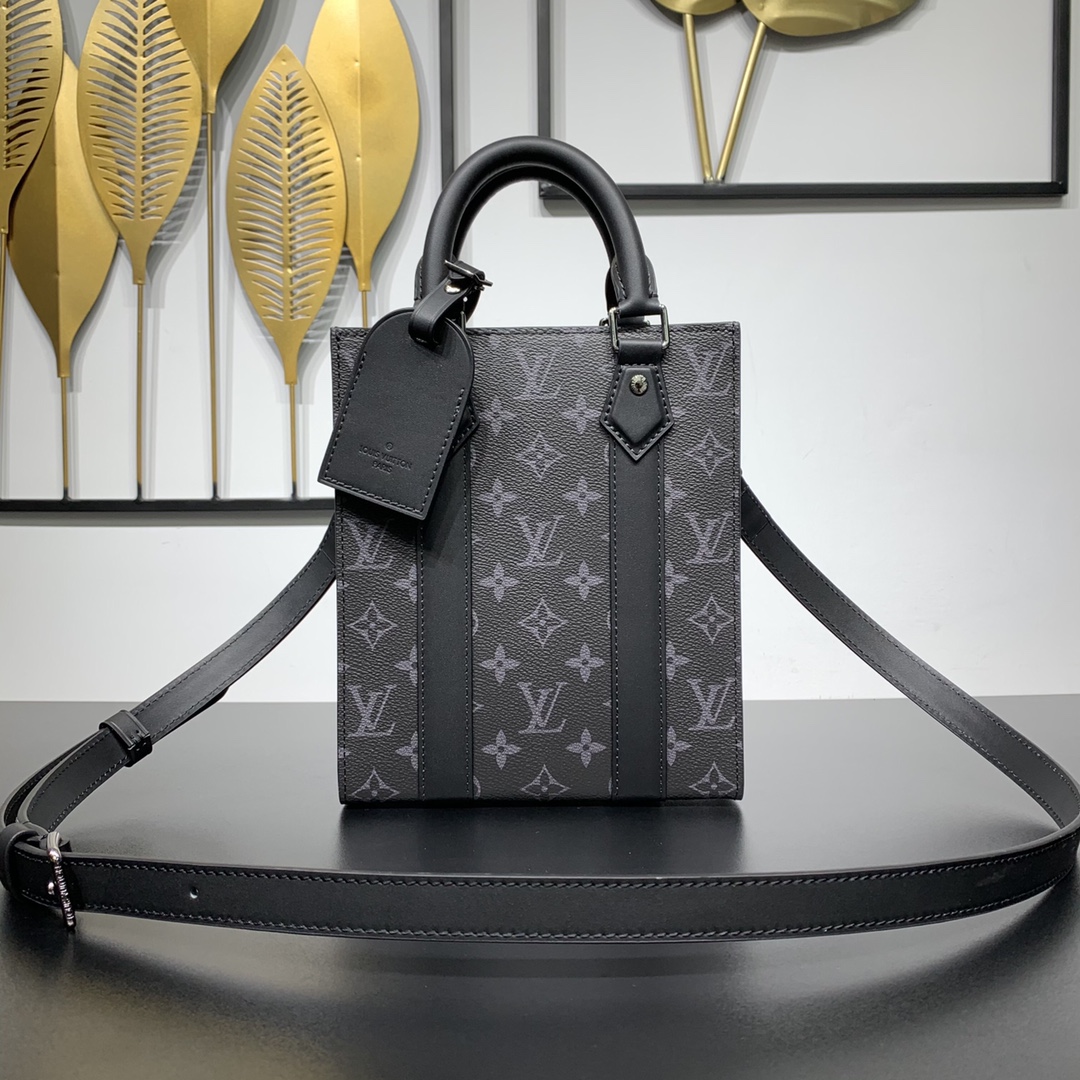 Louis Vuitton LV Sac Plat Sacs À Main Monogram Canvas Toile Cuir de vache Mini M46453