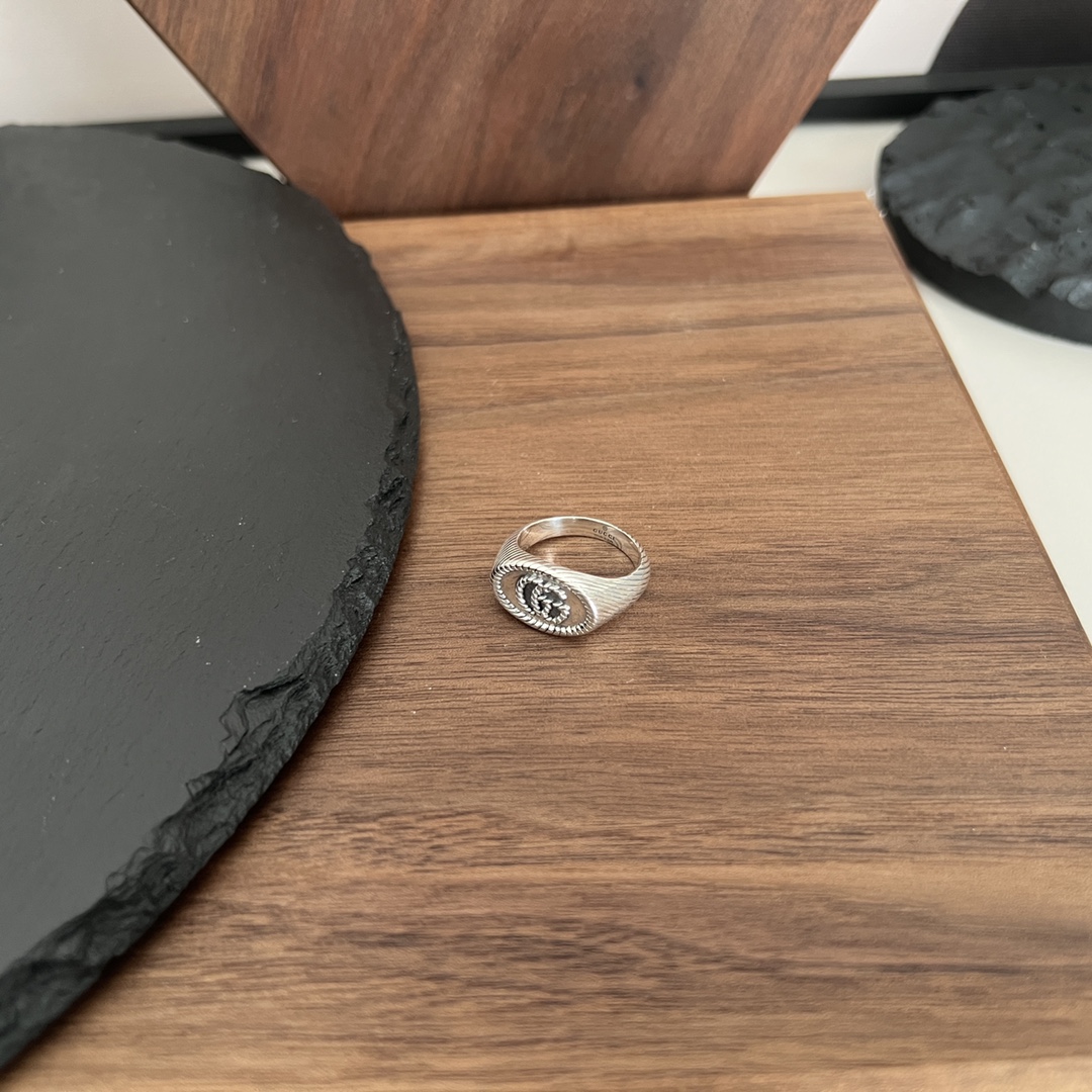 NO:101378,Gucci Gucci sterling silver double G ring Size 12# 14# 16# 18# 20# 22# 24# Code R0028, Gucci ring, gucci, gucci, ring, pure silver19860909Gucci古驰纯银双G戒指 尺寸12# 14# 16# 18# 20# 22# 24# 编码R0028,古驰戒指,gucci,gucci,ring,pure silver,Jewelry