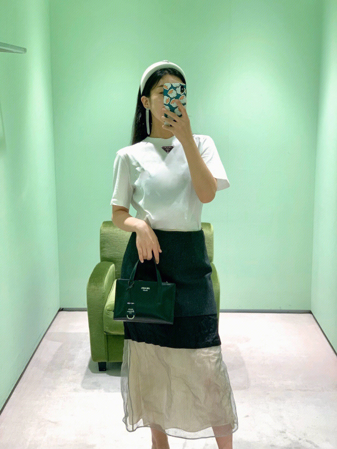 Prada/普拉达 23Ss领口经典三角标短袖T恤