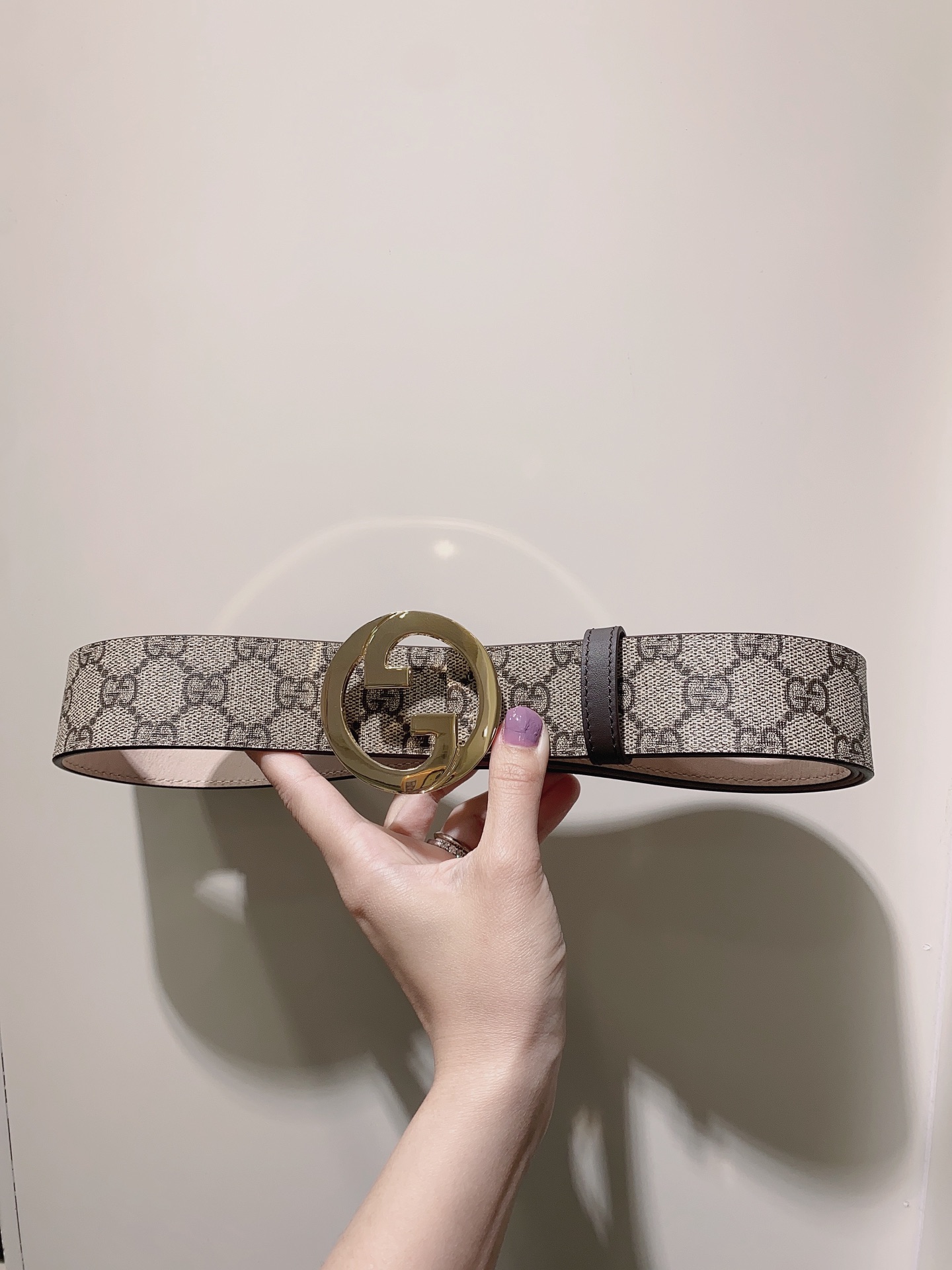 GUCCI.古驰全套包装GGSupreme帆布腰带饰以互扣式双G带扣3.8cm