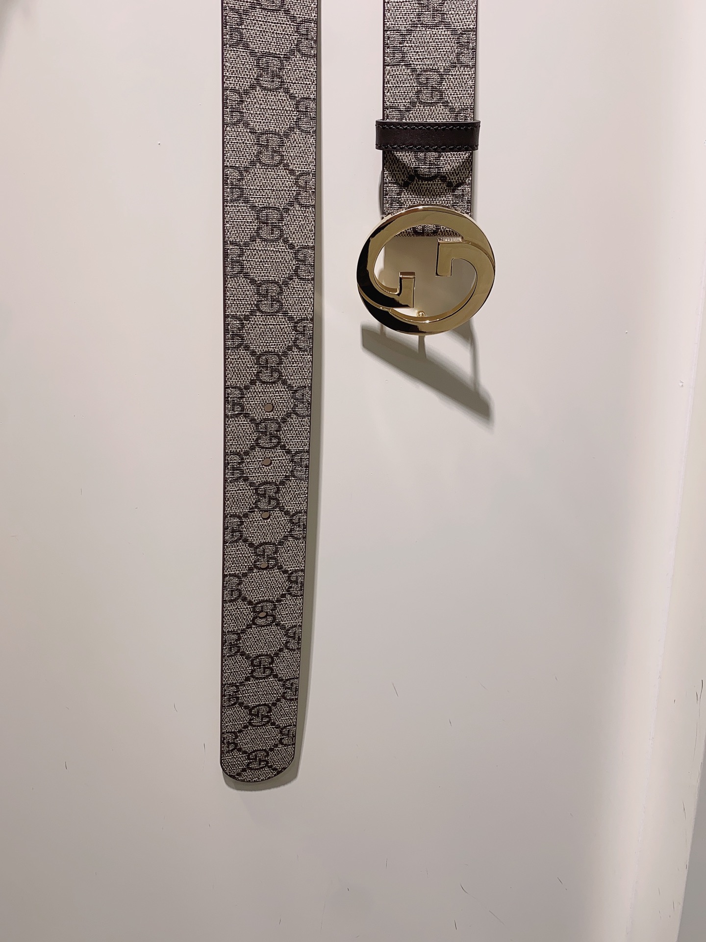 GUCCI.古驰全套包装GGSupreme帆布腰带饰以互扣式双G带扣3.8cm