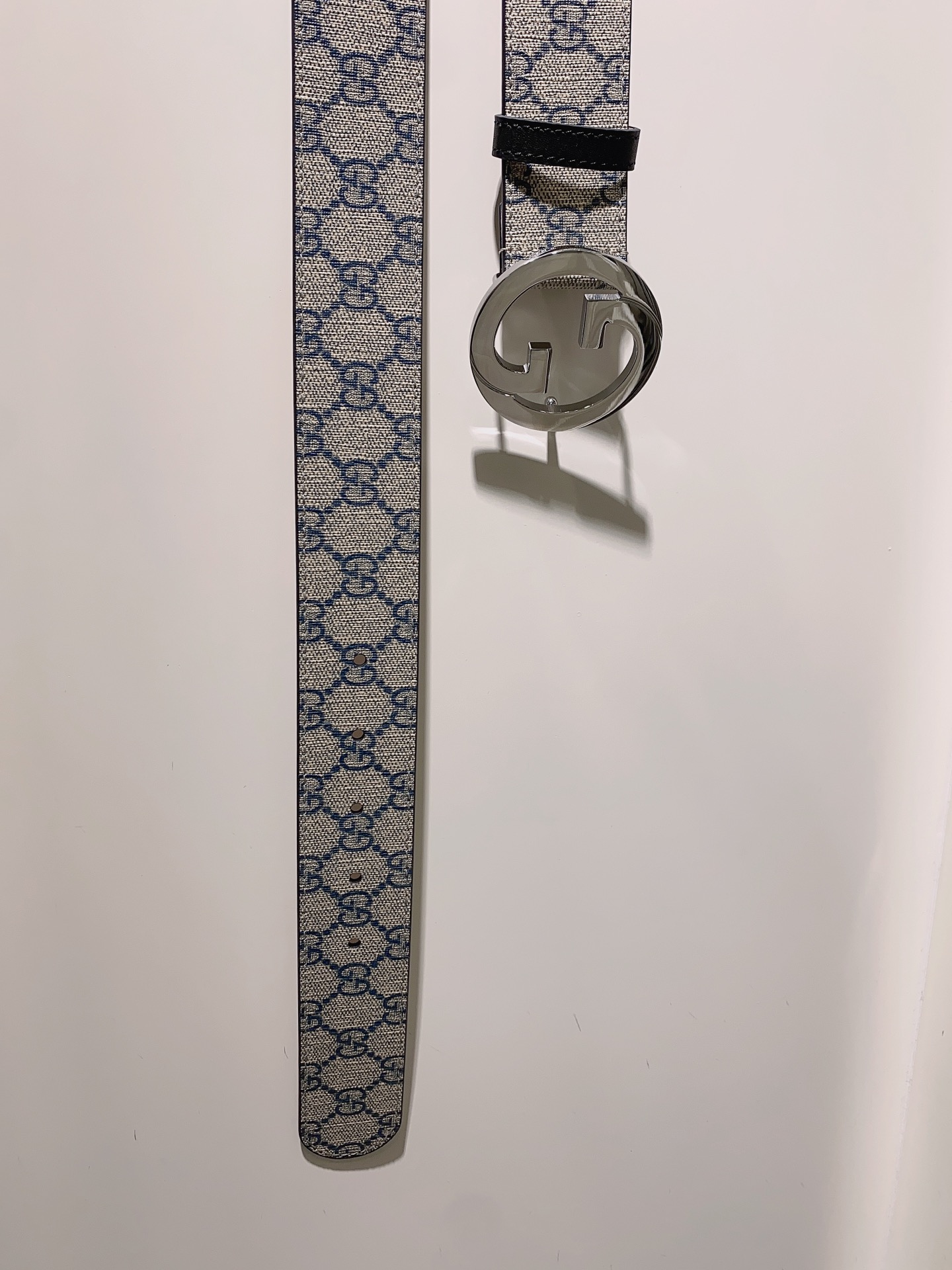 GUCCI.古驰全套包装GGSupreme帆布腰带饰以互扣式双G带扣3.8cm