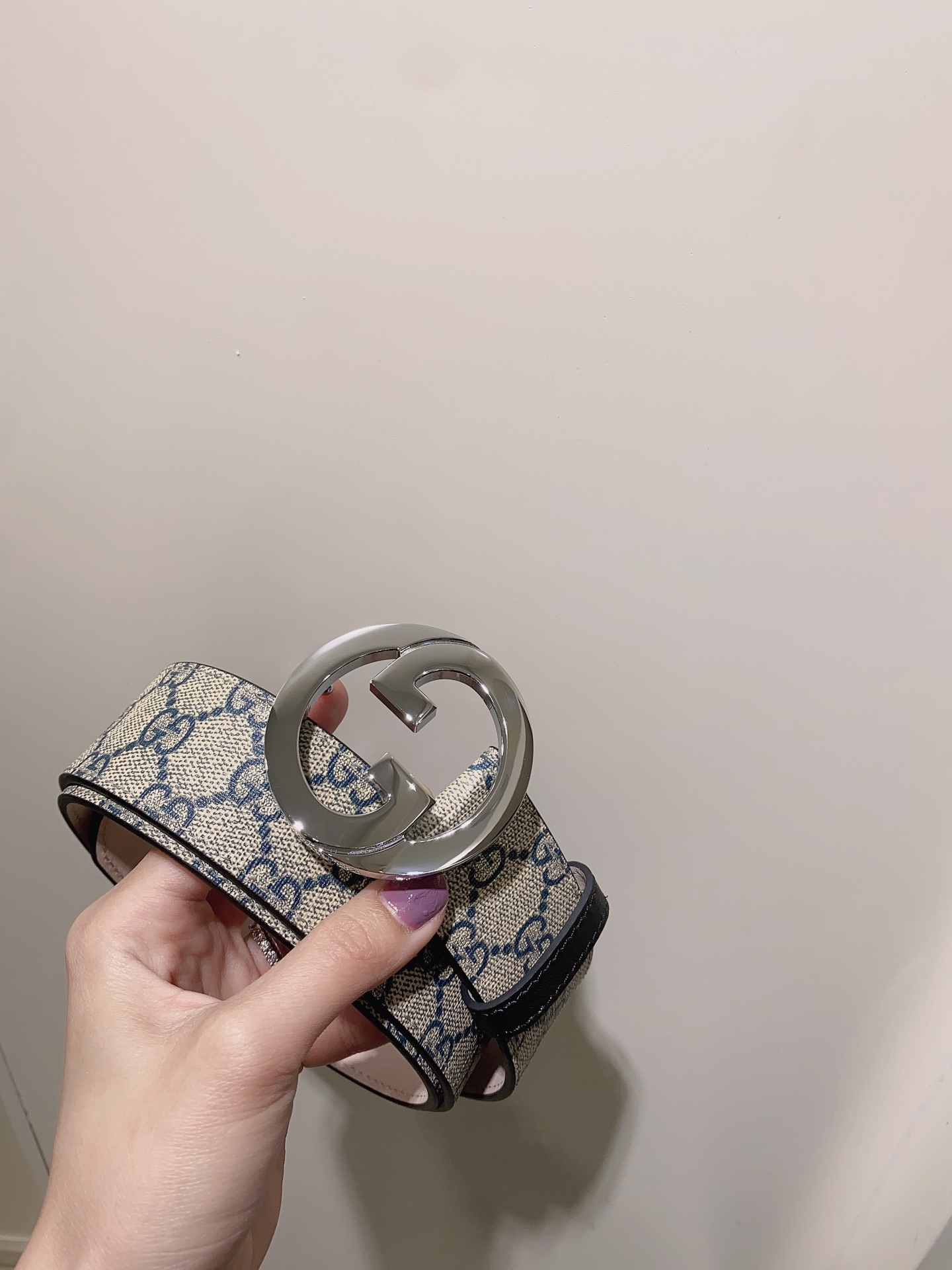GUCCI.古驰全套包装GGSupreme帆布腰带饰以互扣式双G带扣3.8cm